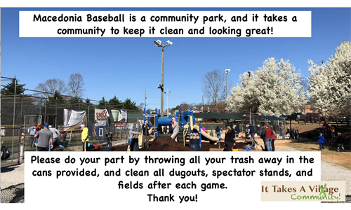 Please help keep our Community Park Clean!